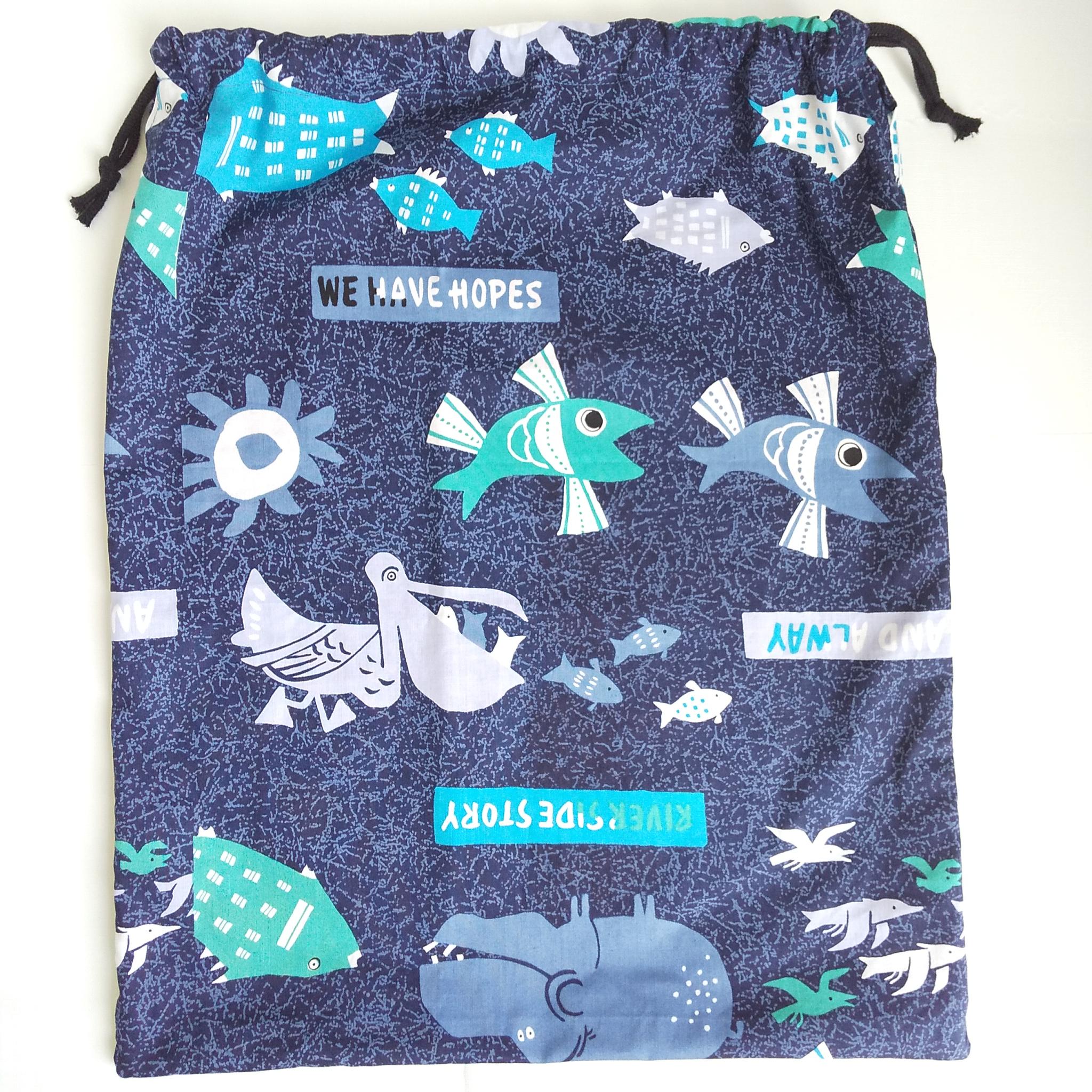すぐ使える完成品｜どでか巾着｜50×40サイズ｜体操服・布団も入る｜入園準備に｜入学準備｜特大巾着 | 7枚目