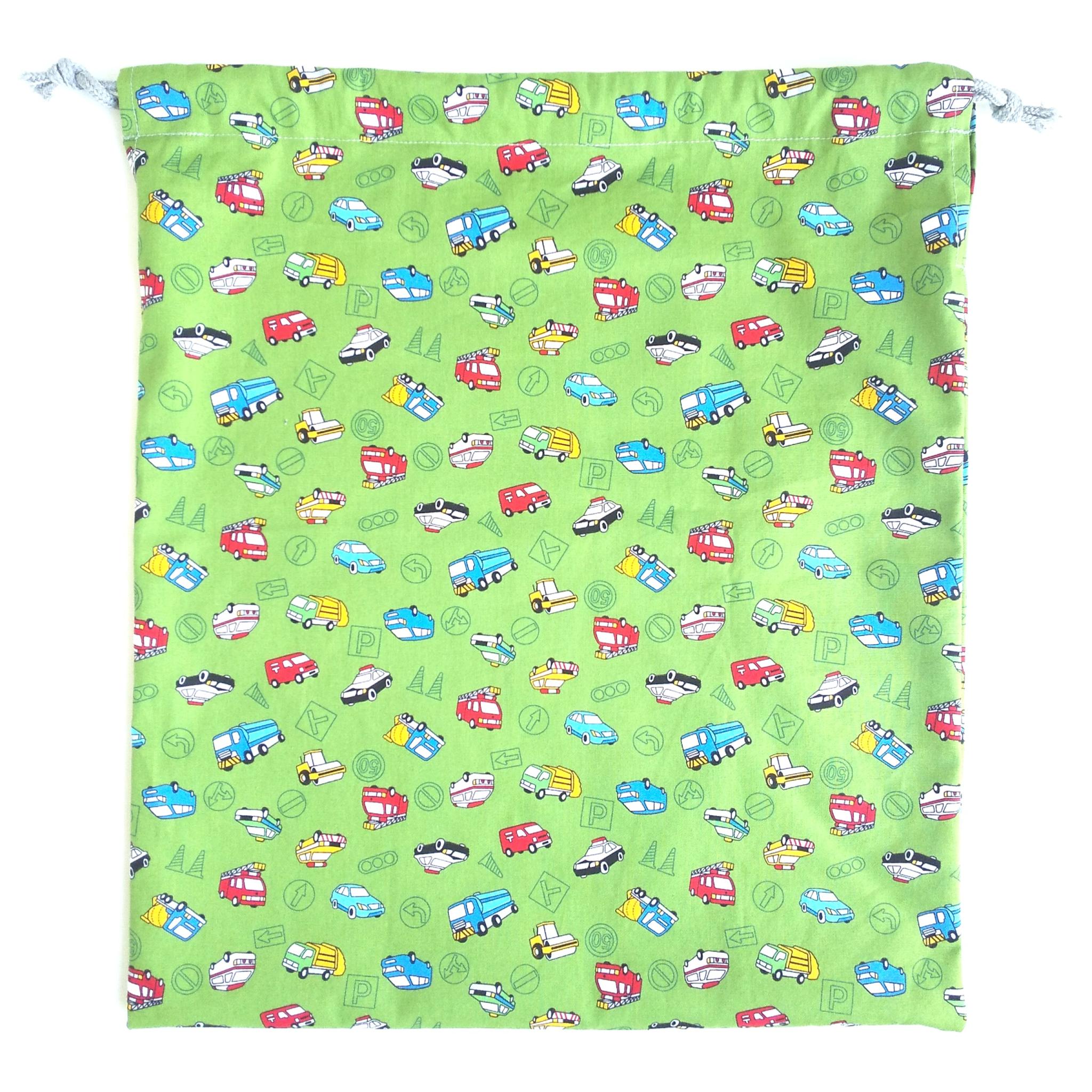 すぐ使える完成品｜どでか巾着｜40×35サイズ｜体操服も入る｜入園準備に｜入学準備｜大きめ巾着｜はたらく車｜くるま | 7枚目