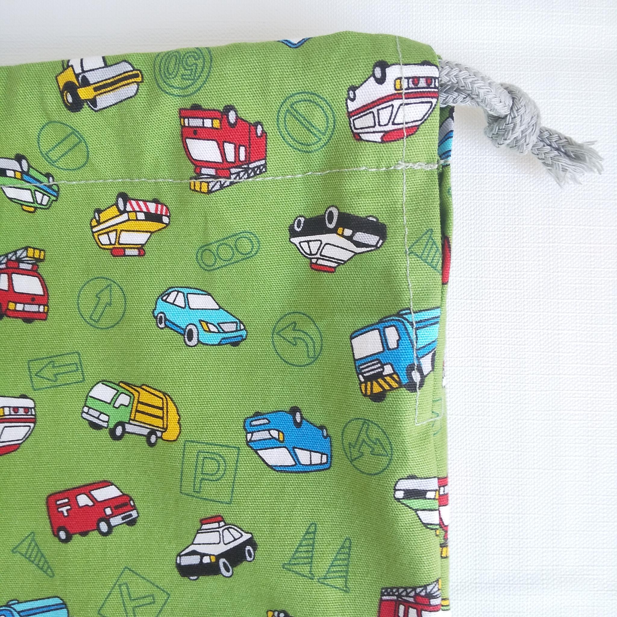 すぐ使える完成品｜どでか巾着｜40×35サイズ｜体操服も入る｜入園準備に｜入学準備｜大きめ巾着｜はたらく車｜くるま | 8枚目