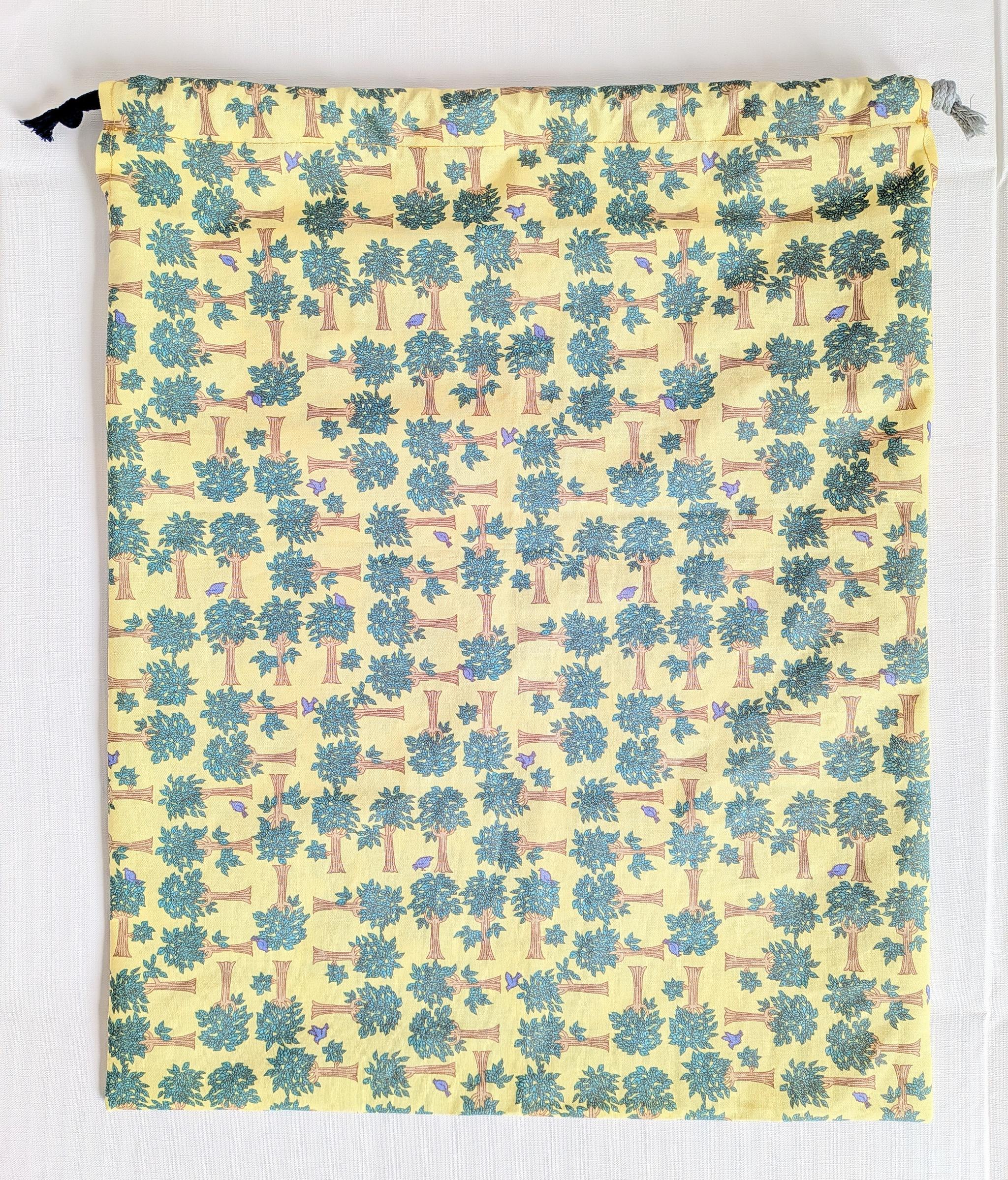 すぐ使える完成品|どでか巾着|50×40サイズ|体操服・布団も入る|入園準備に|入学準備|特大巾着|鳥 北欧 | 8枚目