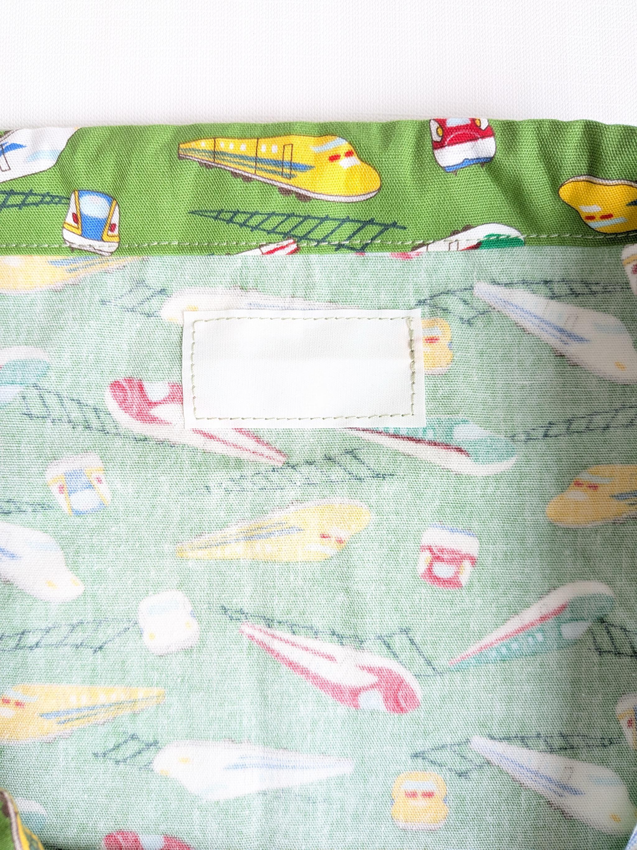 すぐ使える完成品|どでか巾着|50×40サイズ|体操服・布団も入る|入園準備に|入学準備|特大巾着|新幹線 はやぶさ | 12枚目