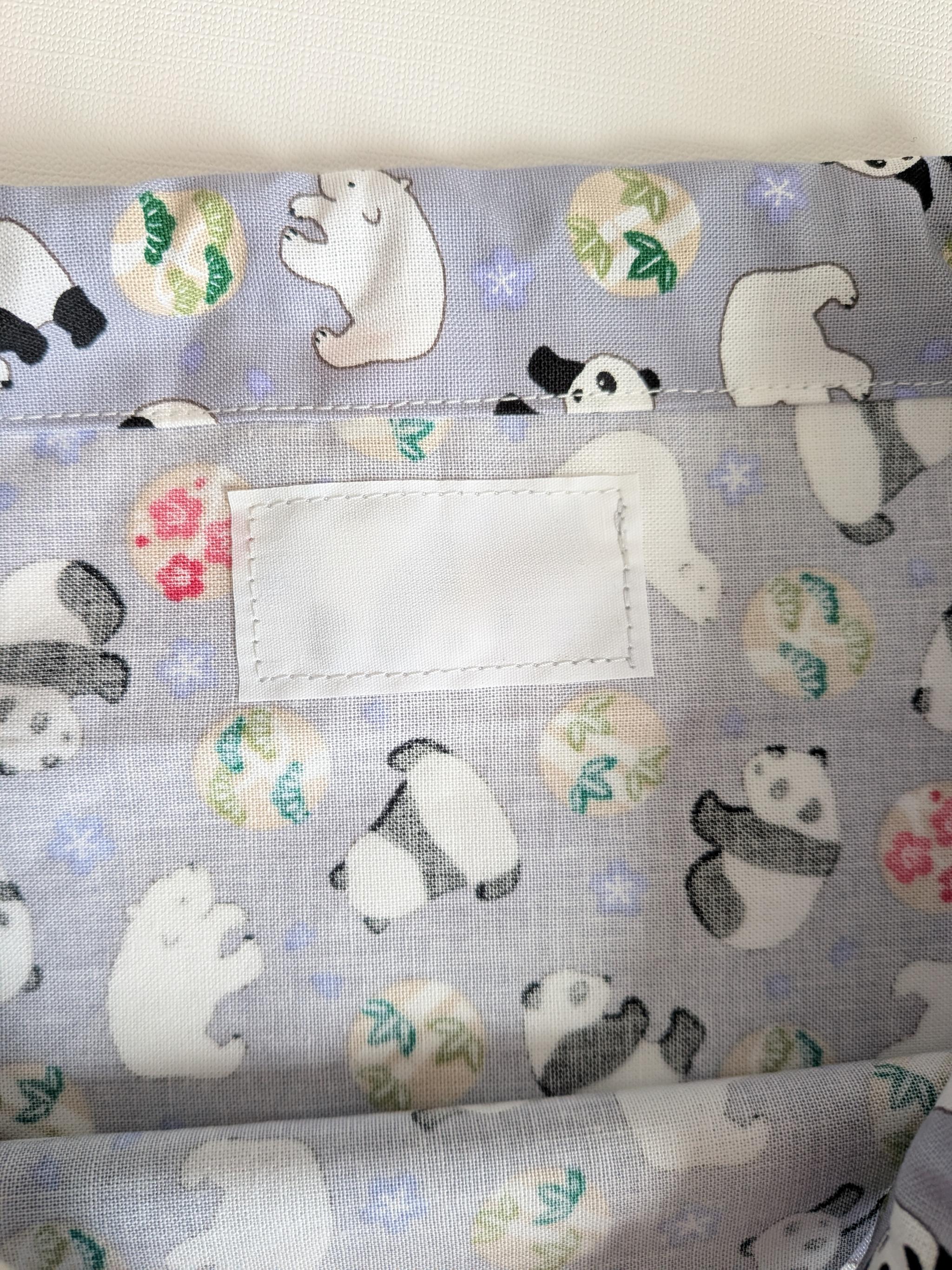 完成品|どでか巾着|40×30サイズ|体操服も入る|入園準備に|入学準備|大きめ巾着|パンダ シロクマ ツバキ かわいい | 10枚目