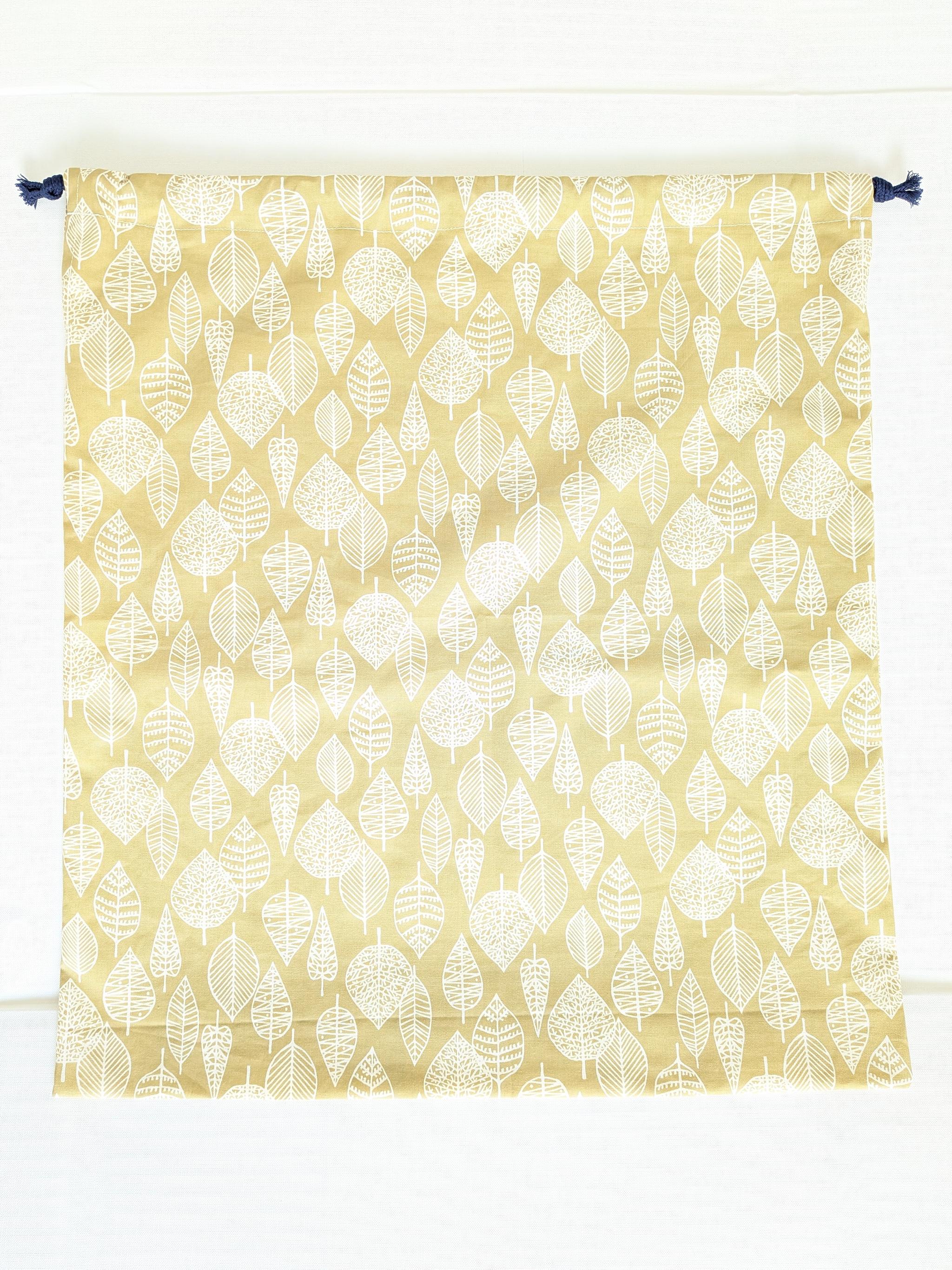 完成品|どでか巾着|50×45サイズ|体操服・布団も入る|入園準備に|入学準備|特大巾着|リーフ 葉っぱ 北欧 シンプル | 7枚目